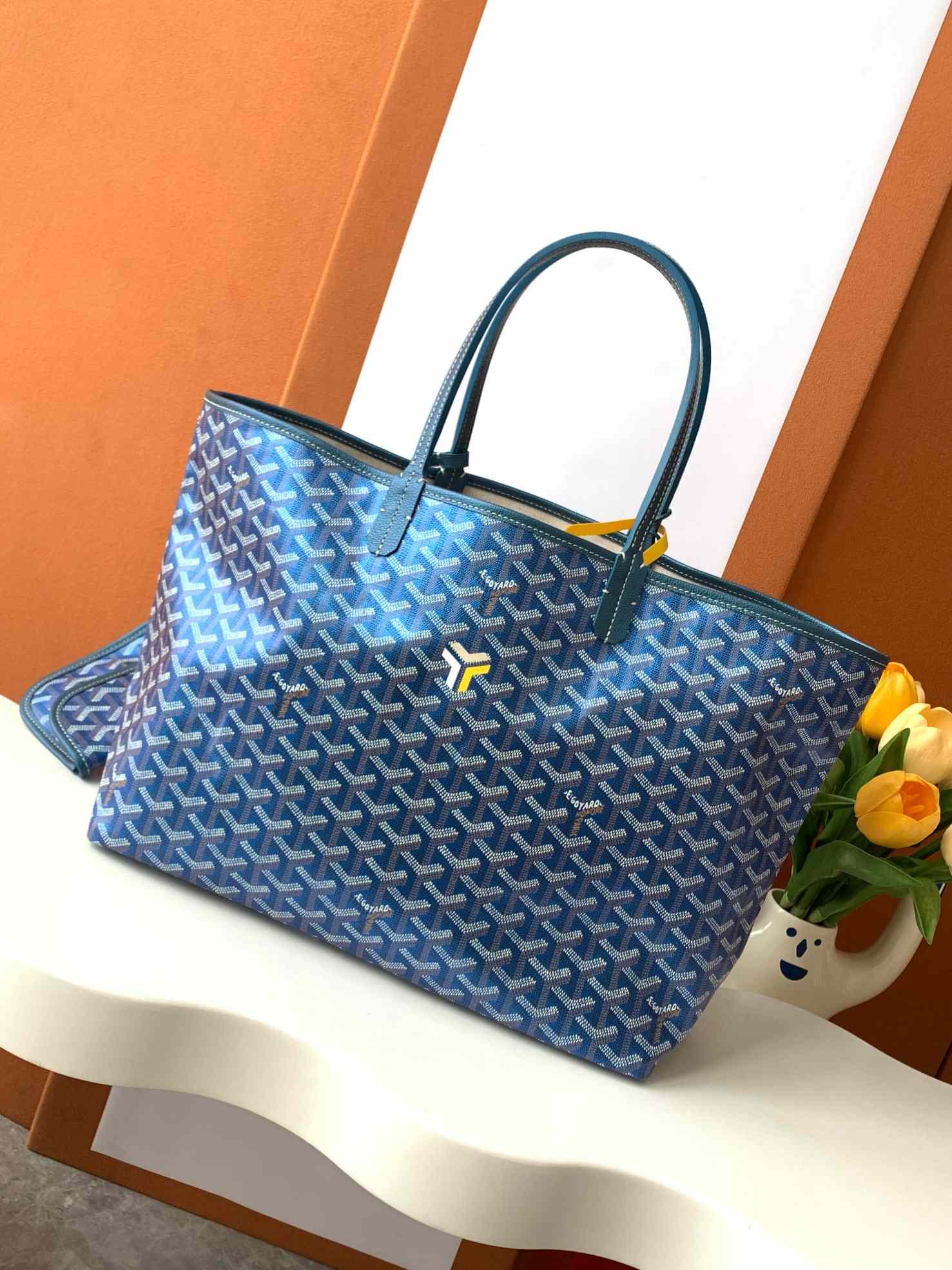 Goyard Saint Louis PM Bag Pearlescent Blue