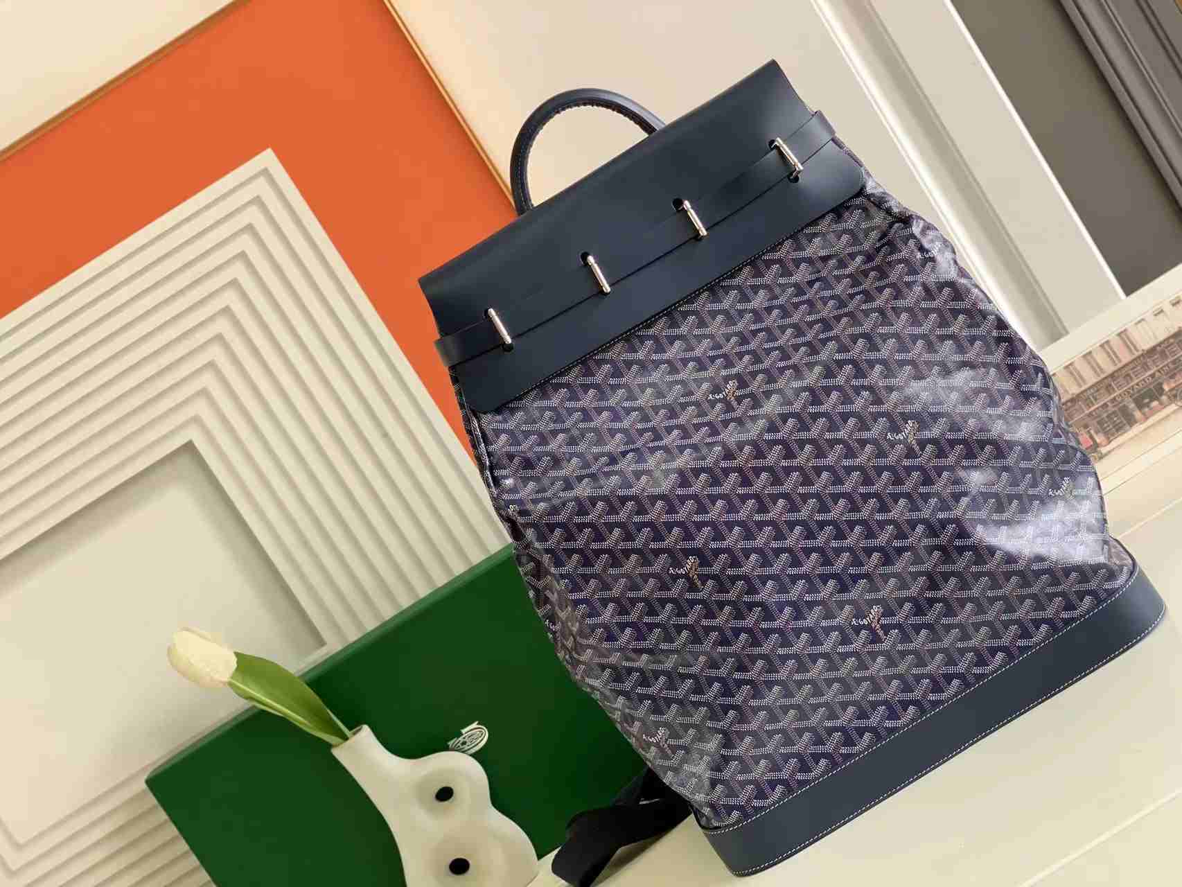 Goyard Steamer PM Bag Navy Blue