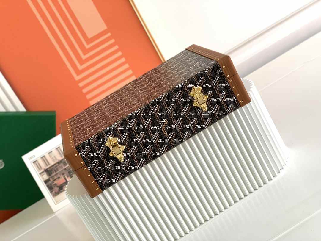 Goyard Vendôme Jewellery Case Black & Tan
