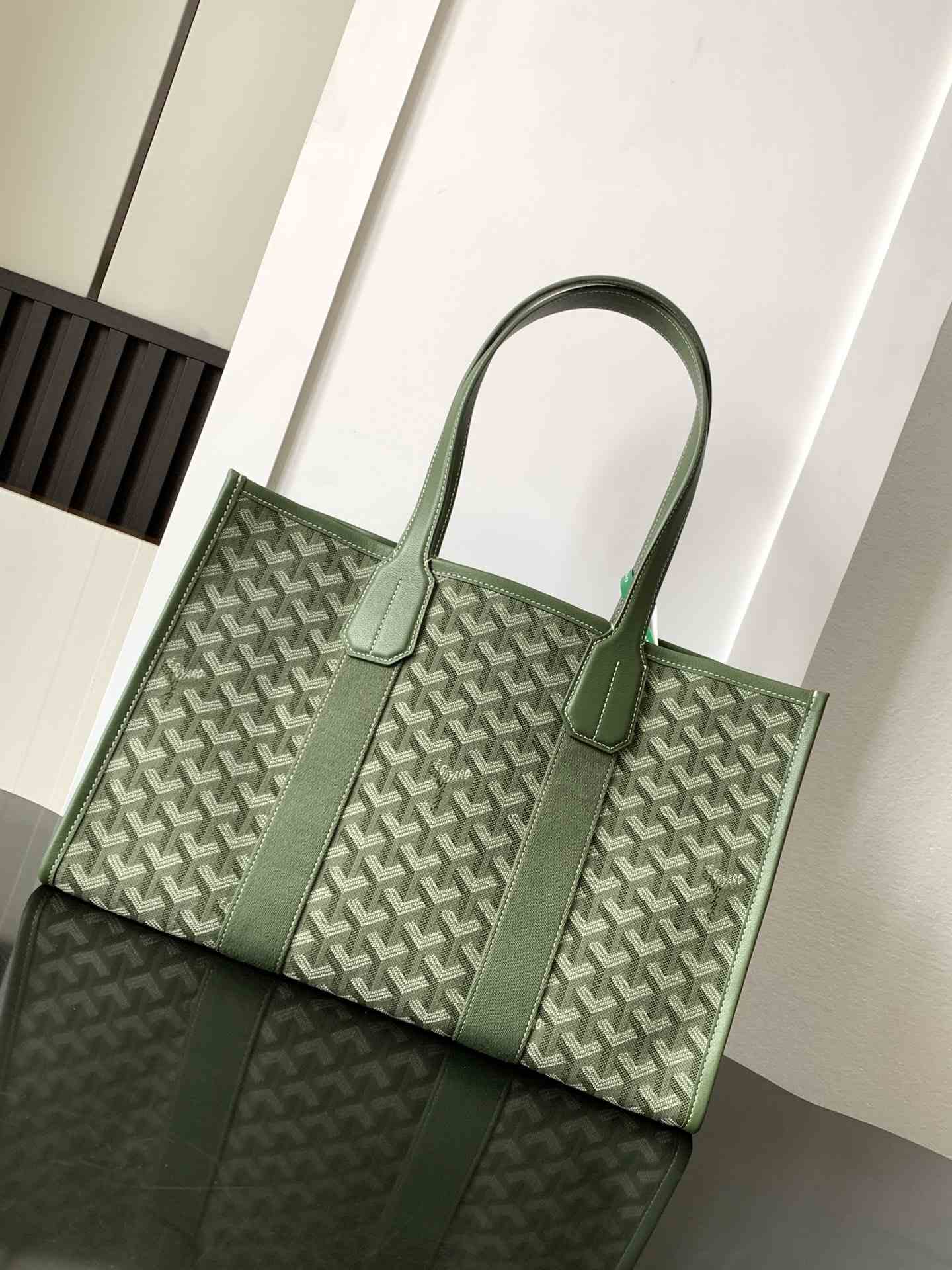 Goyard Villette Jacquard Tote Bag PM Green