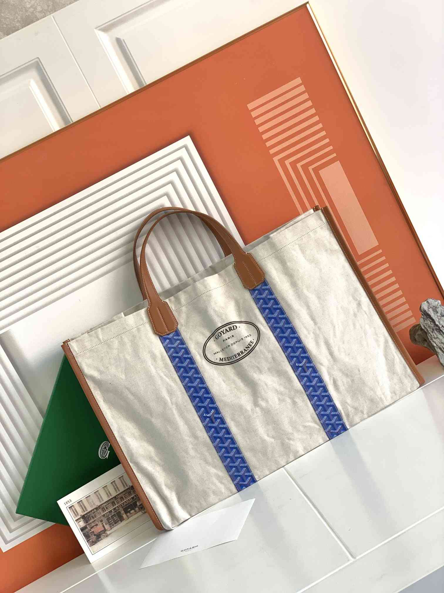 Goyardine Reversible Mediterranee Bag Sky Blue
