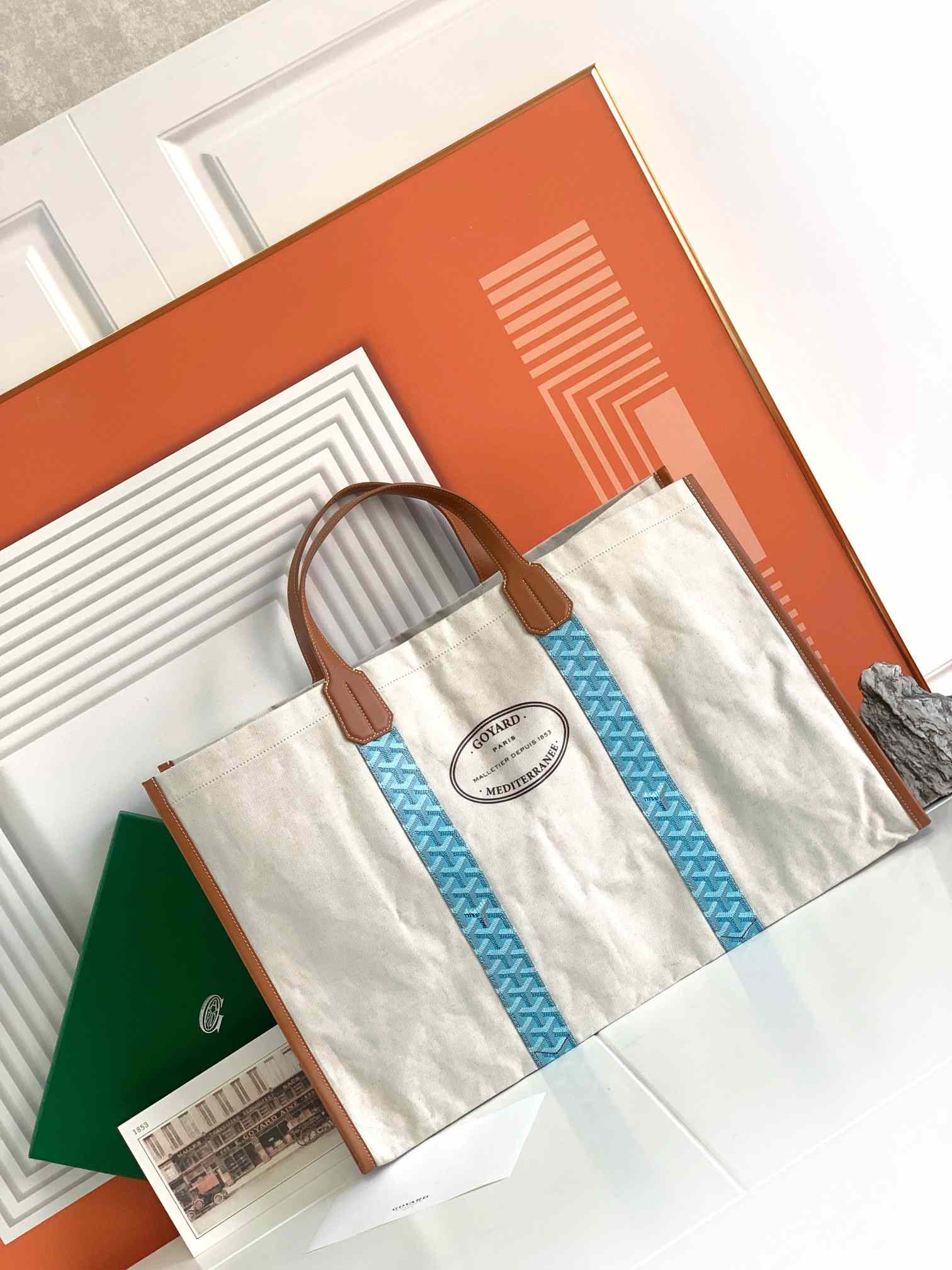 Goyardine Reversible Mediterranee Bag Turquoise